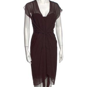 Beautiful DIANE VON FURSTENBERG Silk Midi Burgundy Midi Dress